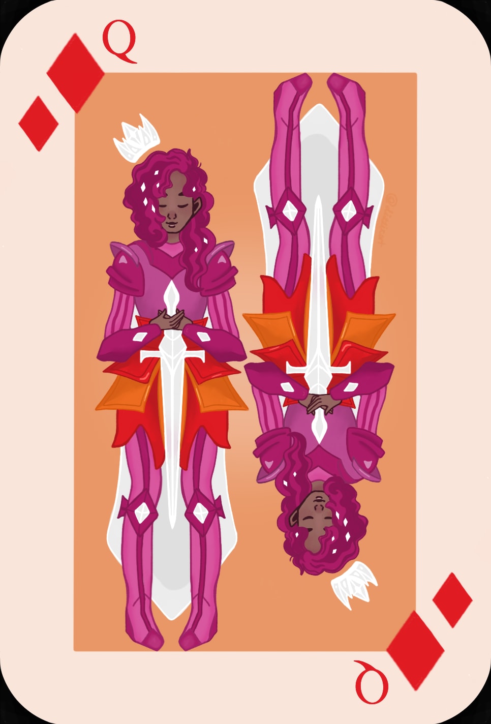 Queen of Dimonds - second design in my pride themed playing card series