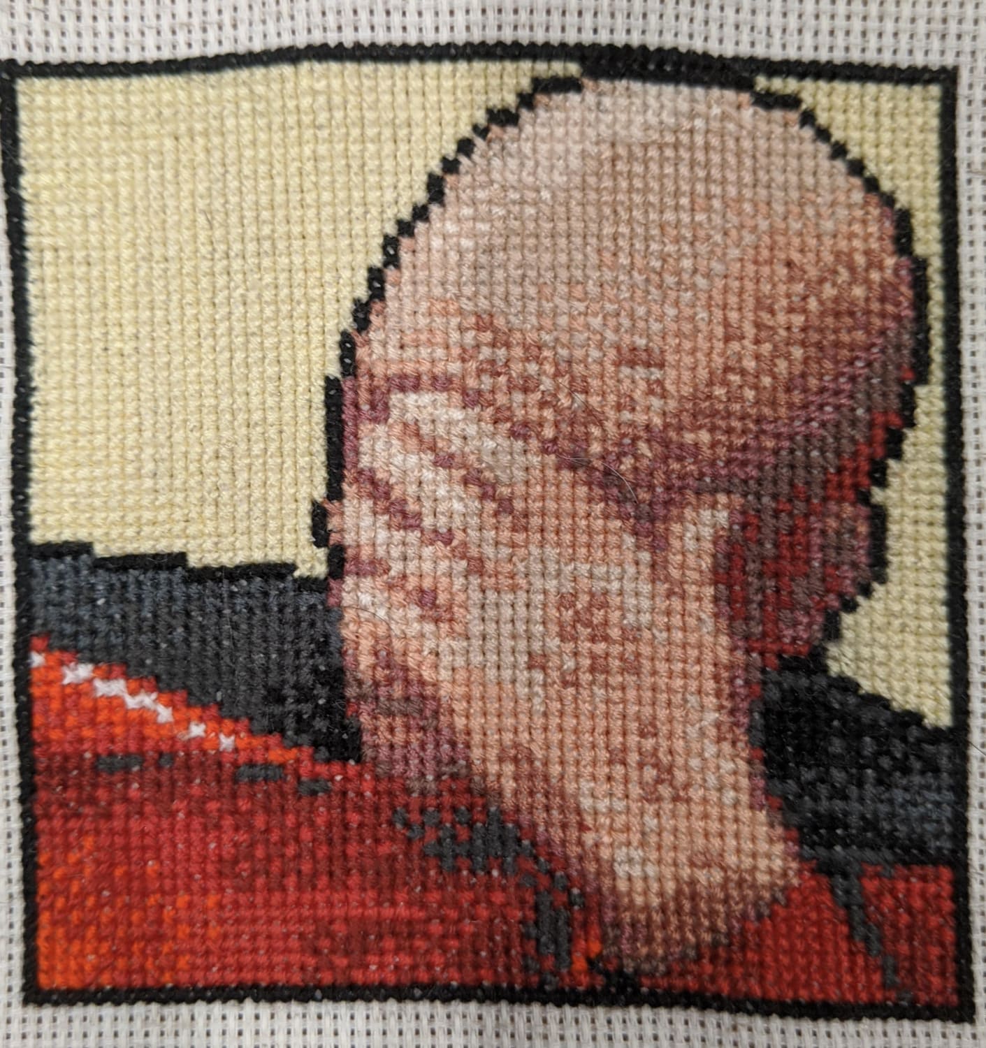 [FO] Facepalm Picard. Another stitch for my home office.