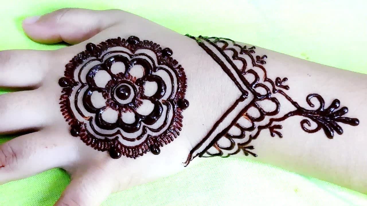 Mix Mehndi Designs Back Hand Side Easy Simple Cone Designs