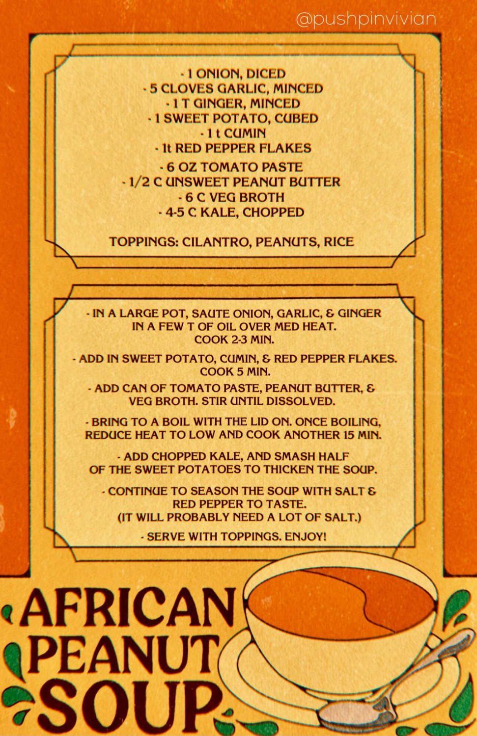 Easy African Peanut Soup Recipe, Illustrated By Me!