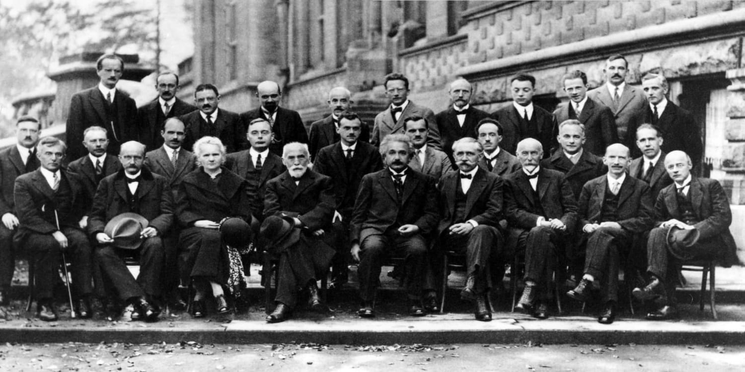Attendees of the 5th Solvay Conference in 1927. 17 of the 29 attendees were or would become Nobel Prize winners. including Marie Curie who had won two Nobel Prizes in two different scientific fields.