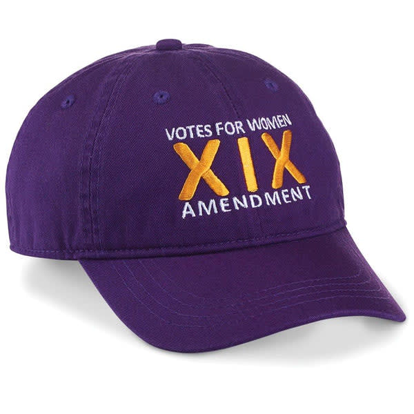 SHOP SATURDAY: Show your support of the 19th Amendment with a cap that celebrates the passage by Congress on June 4, 1919. Ratified on August 18, 1920, the amendment granted women the right to vote. Shop now: