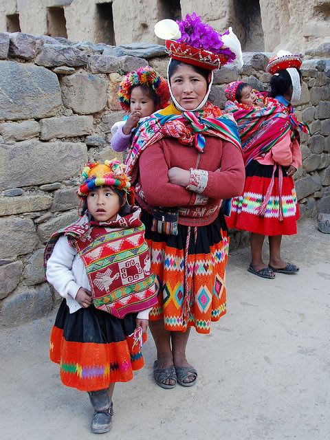 meeting the locals in Ollantaytambo, Peru