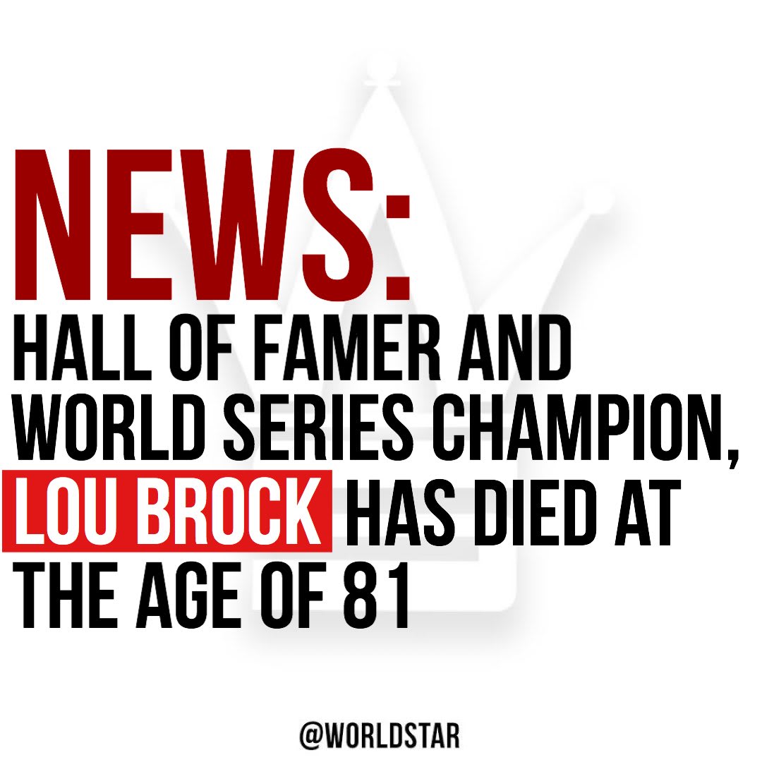 According to reports, Hall of Famer and 2X World Series Champion LouBrock has died at the age of 81. Our thoughts and prayers are with his family and friends. 🙏