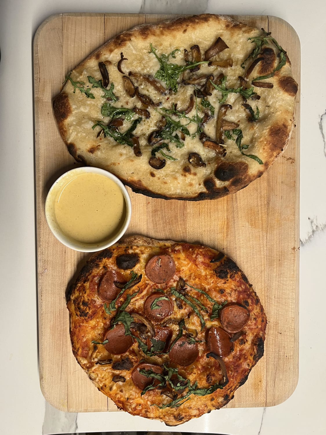 Homemade Ooni pizza two ways