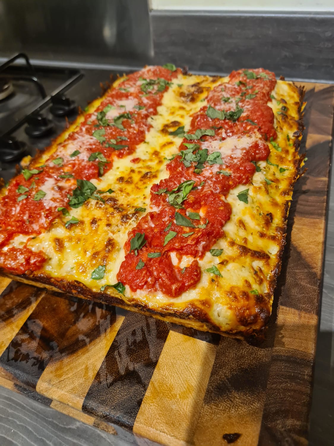 1st time making Detroit Style Pizza.