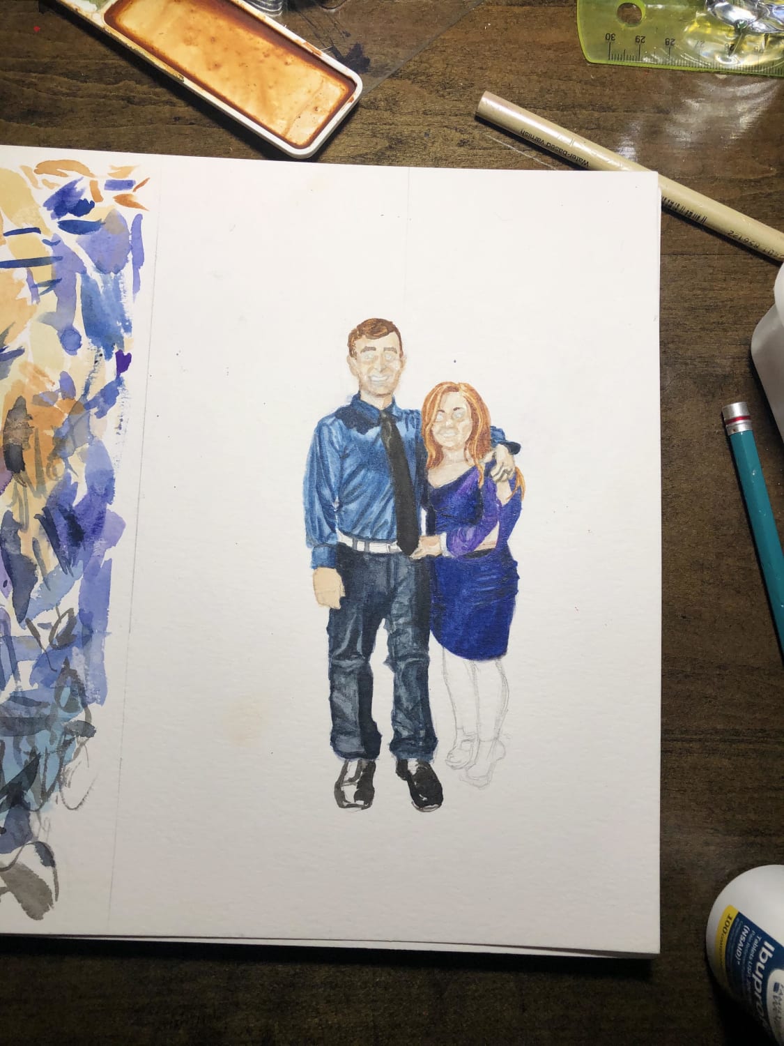 I’m terribly anxious about posting this. I’ve always been more comfortable holding a pen/pencil but recently decided to get out of my comfort zone and try something new. It’s still a wip, but here’s one of my first attempts at watercolor