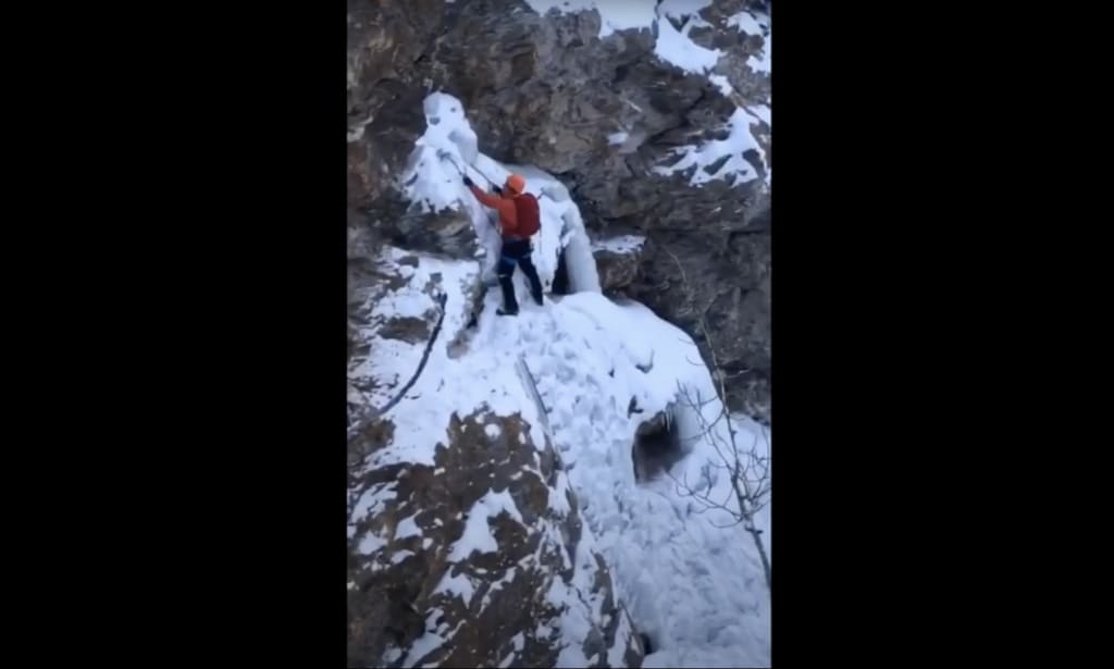 Weekend Whipper: Free Solo Ice Climbing Fall
