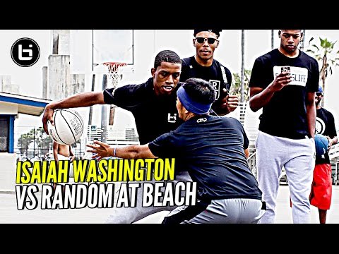 JellyFam Isaiah Washington 1 on 1 vs Random Fan at Venice Beach!!! #BILAAG Weekend
