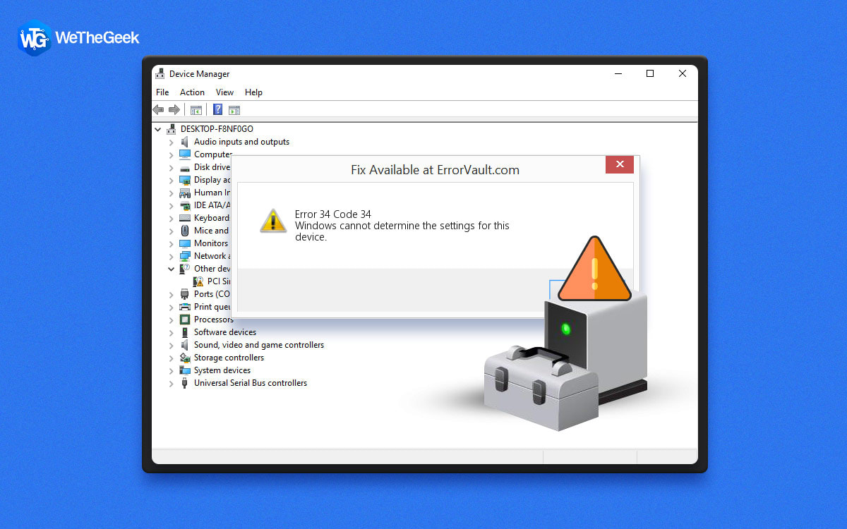 How to fix code 34 device manager error on windows 10