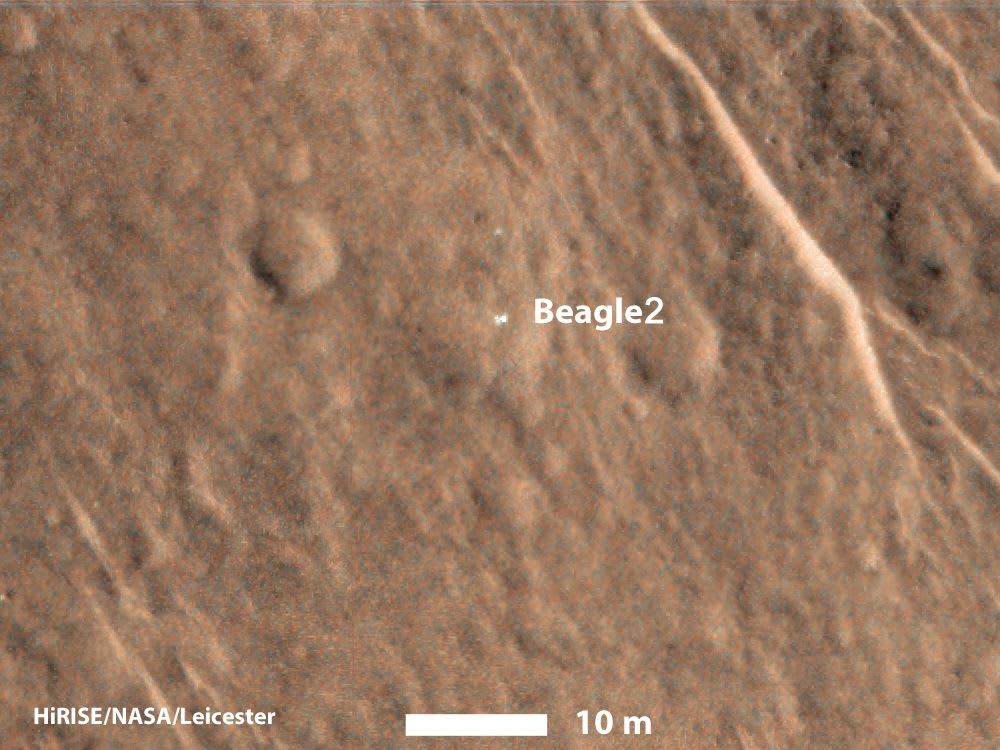 OTD 5 years ago: 16 January 2015, Beagle-2 lander found on #Mars. Seen in images taken by NASA’s MRO spacecraft the lander was partially deployed, meaning that it did indeed land successfully on Mars on Christmas Day 2003