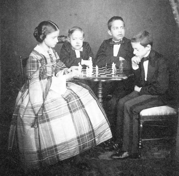 The children of King of Italy Victor Emmanuel II: (left to right) Maria Pia (future Queen of Portugal), Oddone, Umberto (future King of Italy Umberto I), Amedeo (future King of Spain), late 1850s
