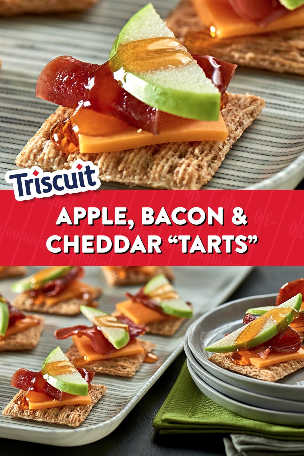 TRISCUIT APPLE, BACON & CHEDDAR “TARTS” | Triscuit recipes, Recipes appetizers and snacks, Recipes