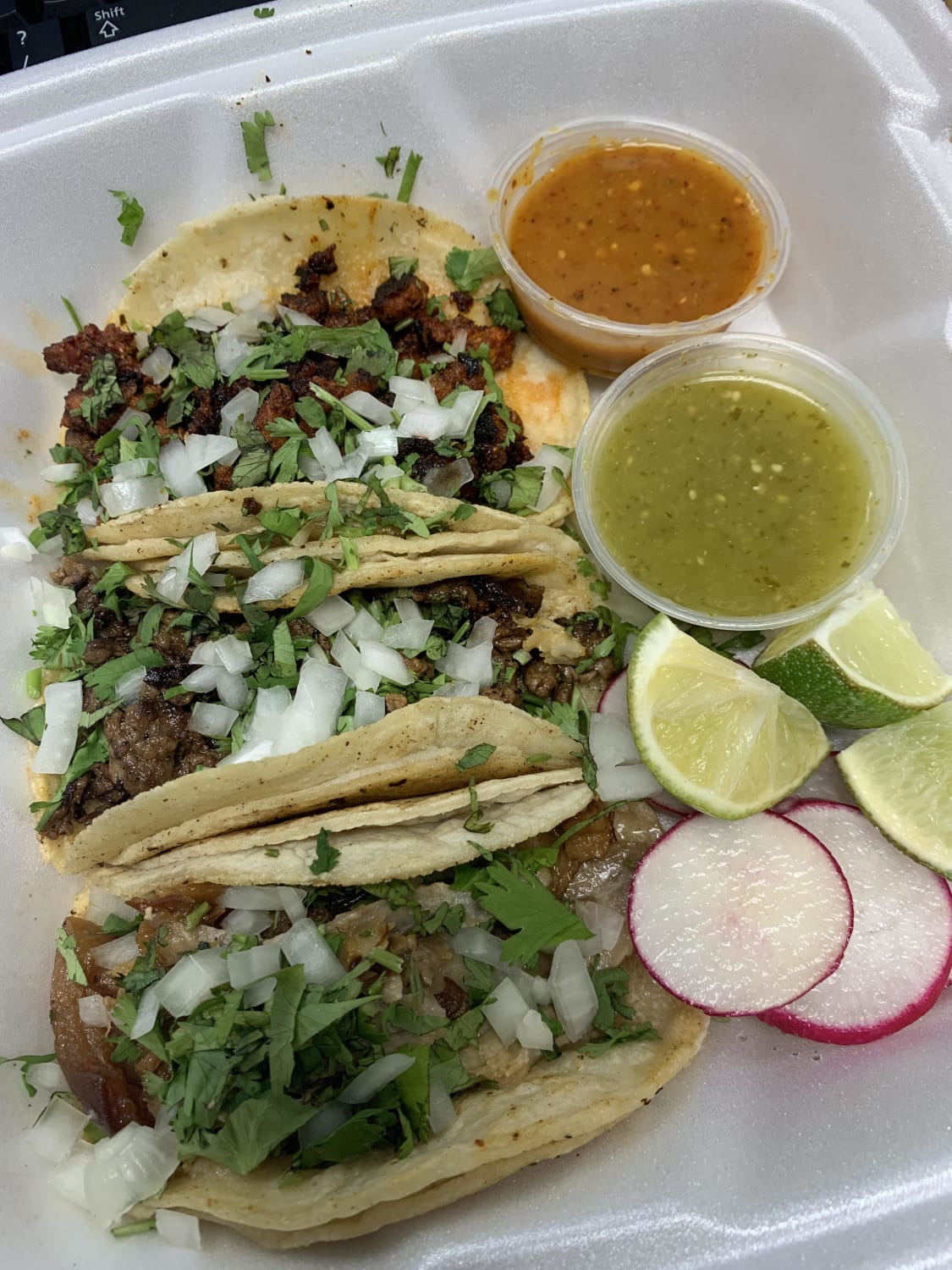 [I ate] Tres Tacos (Al Pastor, Carne Asada, Carnitas)