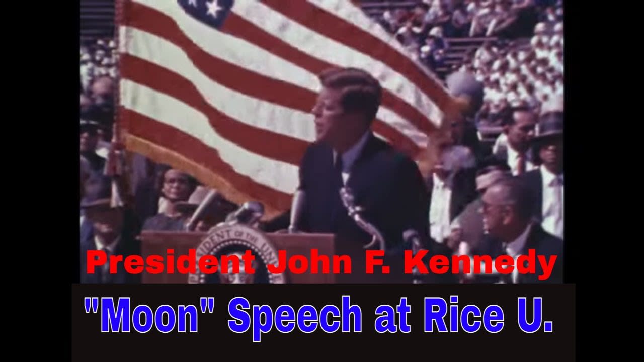 PRESIDENT JOHN F. KENNEDY " WE CHOOSE TO GO TO THE MOON " SPEECH RICE UNIVERSITY 1962 XD31361