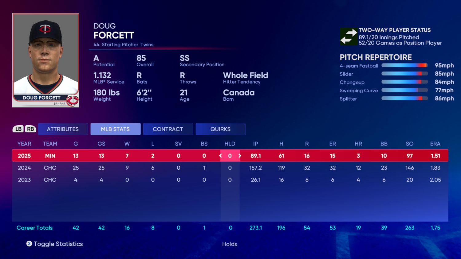I named my MLB The Show character after our favorite stoner kid from Calgary
