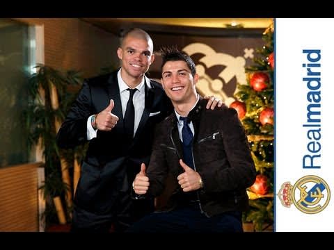 Cristiano Ronaldo y Pepe felicitan las fiestas a los madridistas