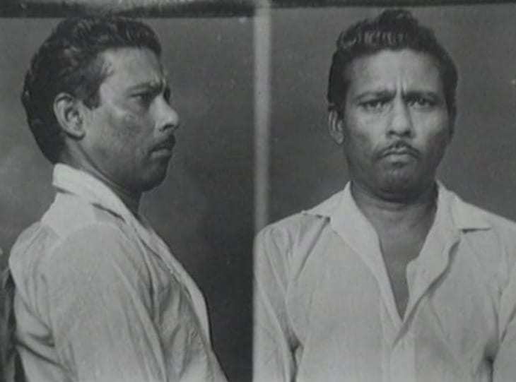 August 1968 mugshot of Raman Raghav, ‘Psycho Raman’. He was a serial killer who stuck in areas in Maharashtra, India. He was responsible for the killings of at least 41 people, whom were sheltered in their huts before Raghav approached.
