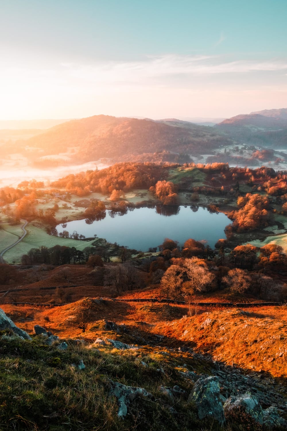 I hiked up here at 6am to photograph this amazing sunrise in the Lake District, UK!