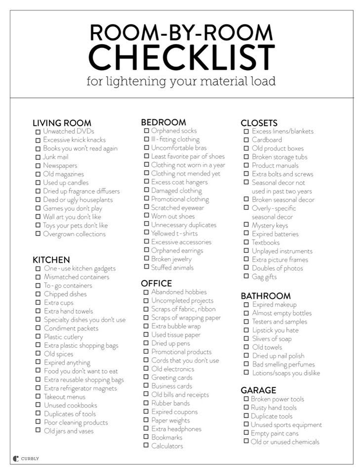 A Room-by-Room Guide for Lightening Your Material Load (With Printable Checklist!)