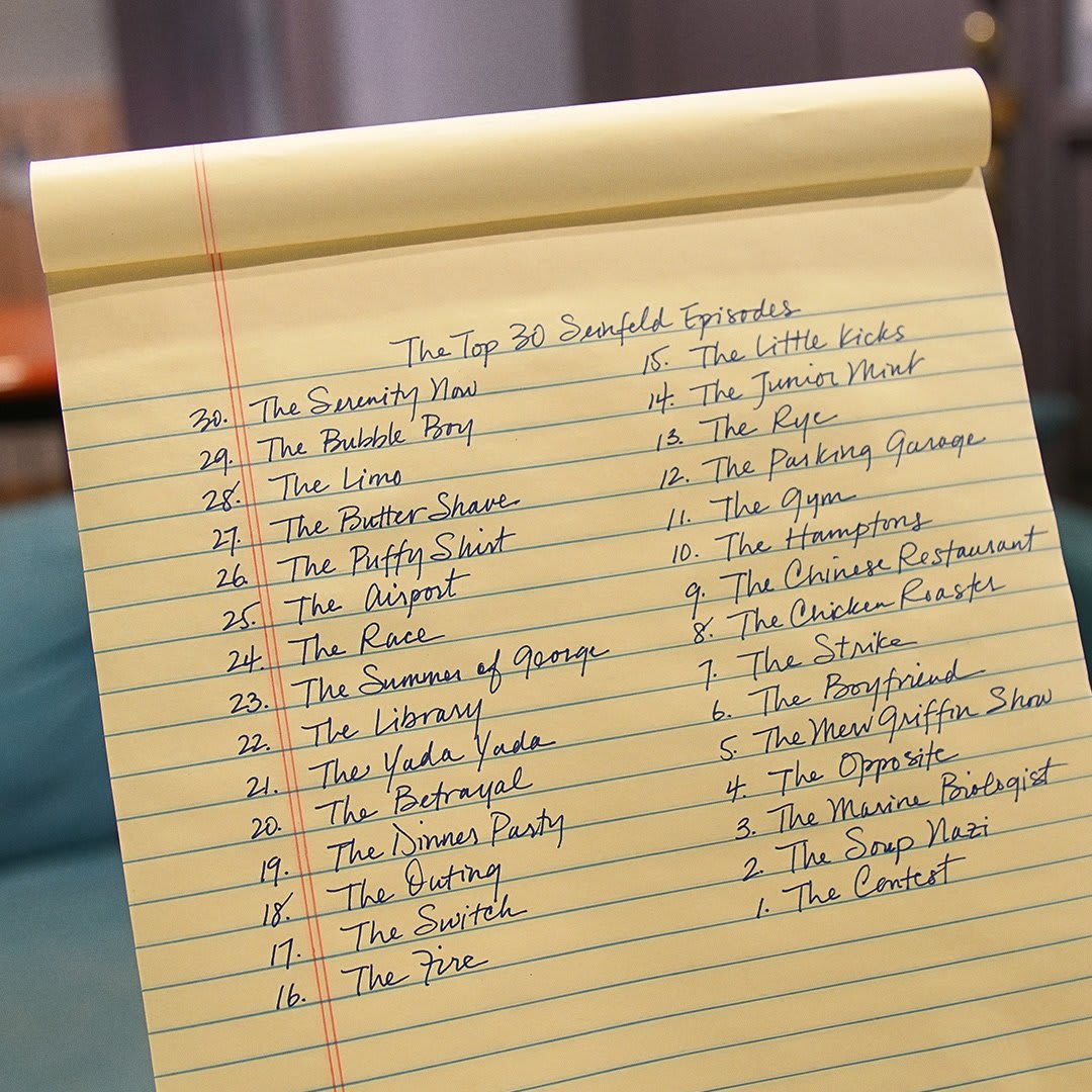 It's official! Here are the The Top 30 Seinfeld Episodes – as voted by the fans: