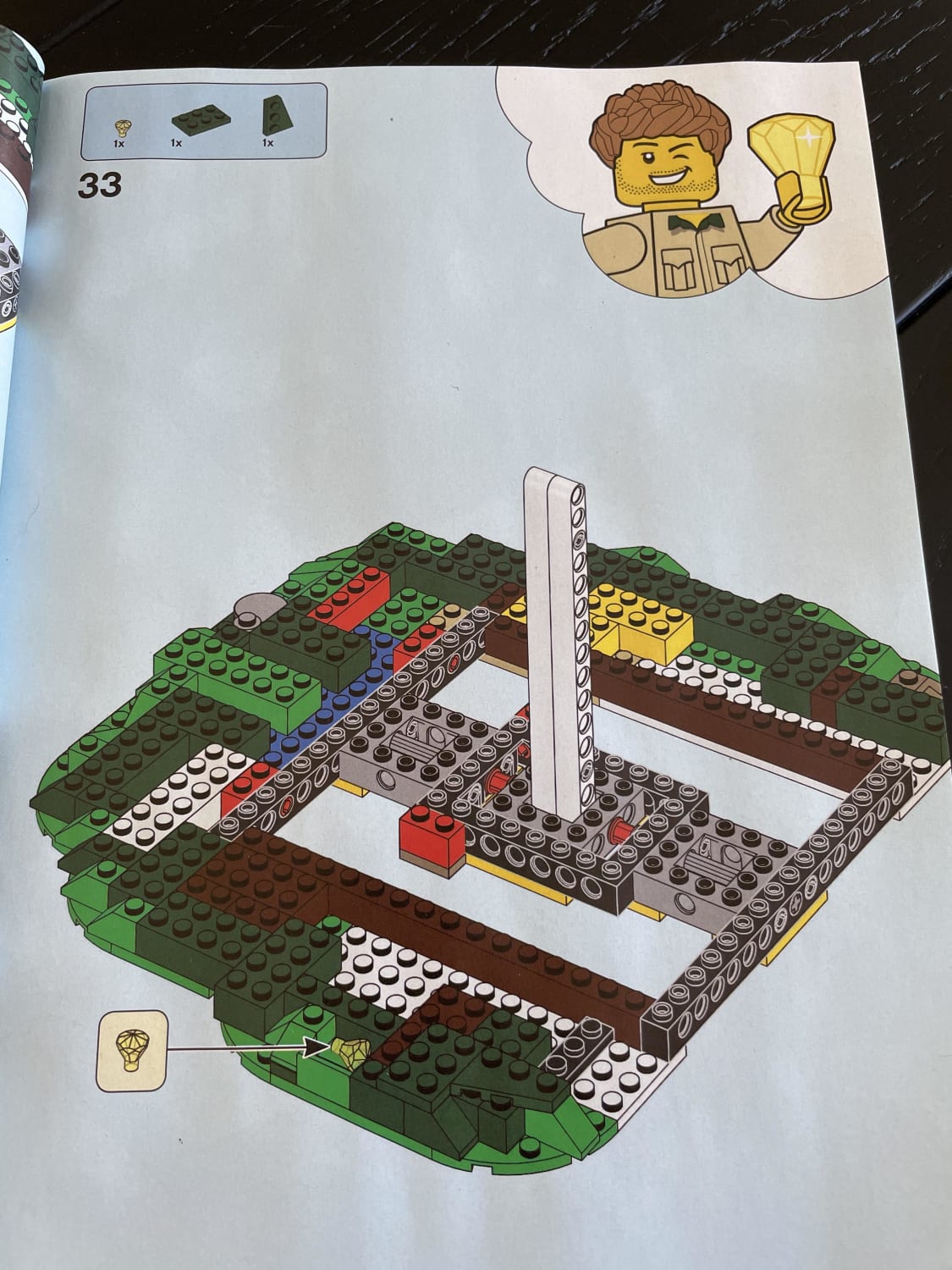 Treehouse: what does the top right image mean? Is it just to show that minifigure can hold that thing?