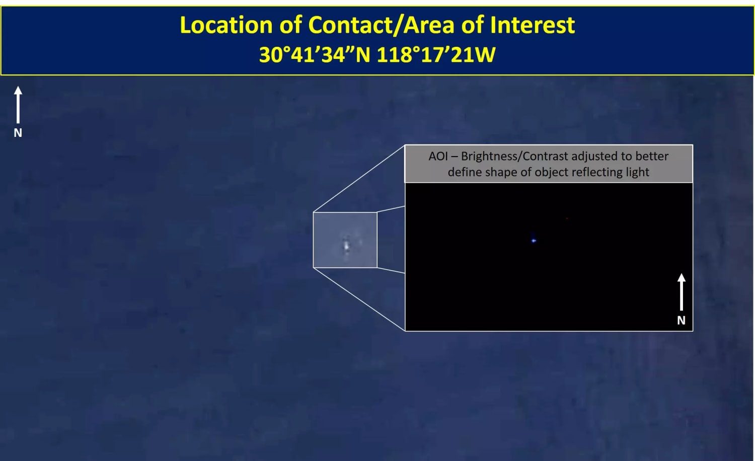 Commercial satellite imagery may show Tic Tac UAP ~40 minutes before encounter