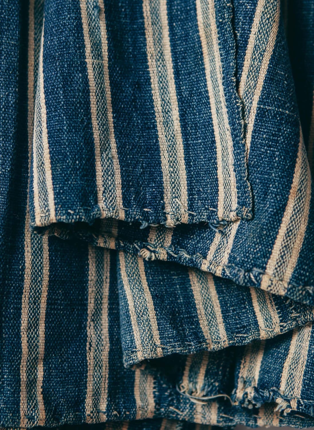 vintage striped african indigo textile