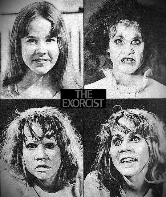 Linda Blair’s makeup test for The Exorcist (1973).