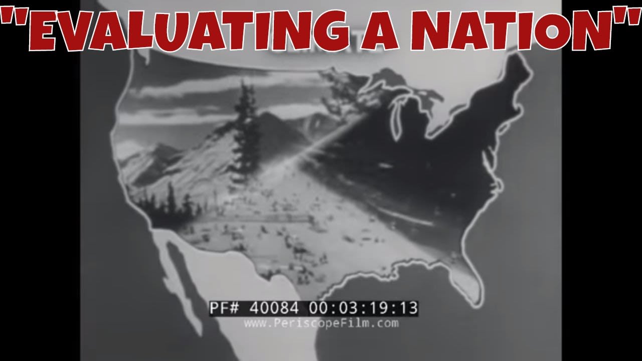 "EVALUATING A NATION" 1950s ARMED FORCES INFORMATION FILM COLD WAR 40084