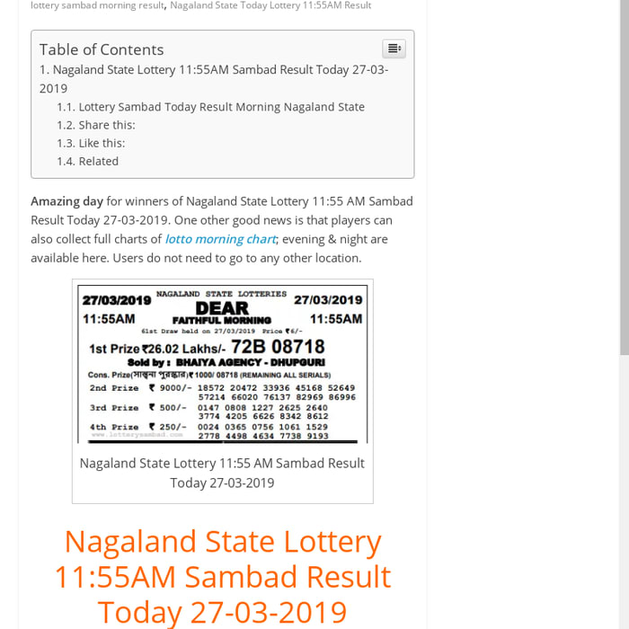 Mix Search Domain Lotterysambadtoday8pm Com What is nagaland state lottery? mix