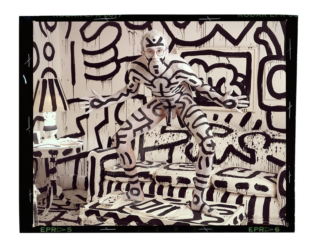 "It was a cold winter night and this painted, naked guy was walking around, and nobody, including a couple of policemen who were there, paid any attention to us.” - Annie Leibovitz on this Keith Haring shoot