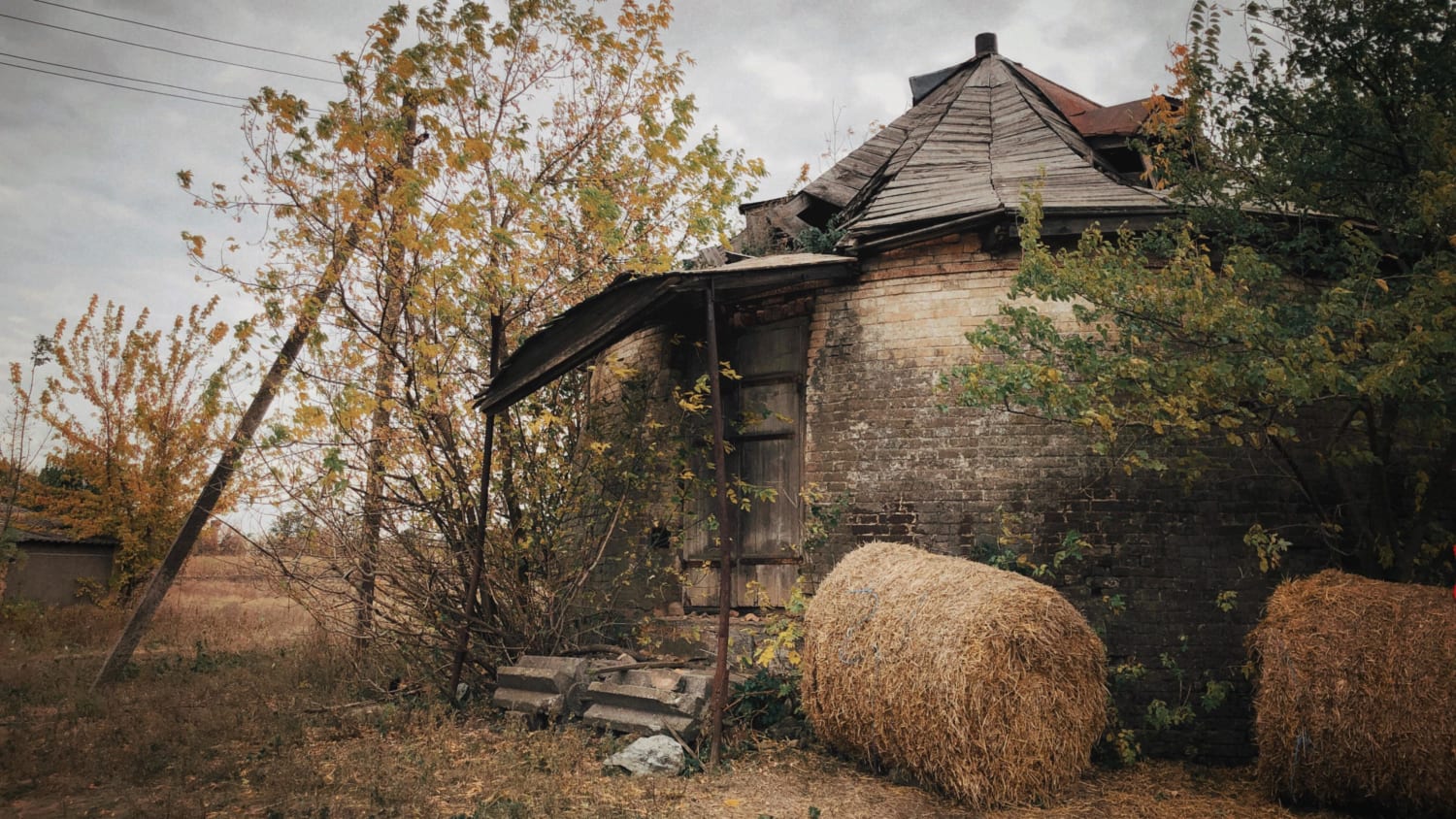 It's not Hagrid's hut but an abandoned wind mill built by Germans in southern Ukraine. It used to be 3 storey with huge wings but only the first floor survived.
