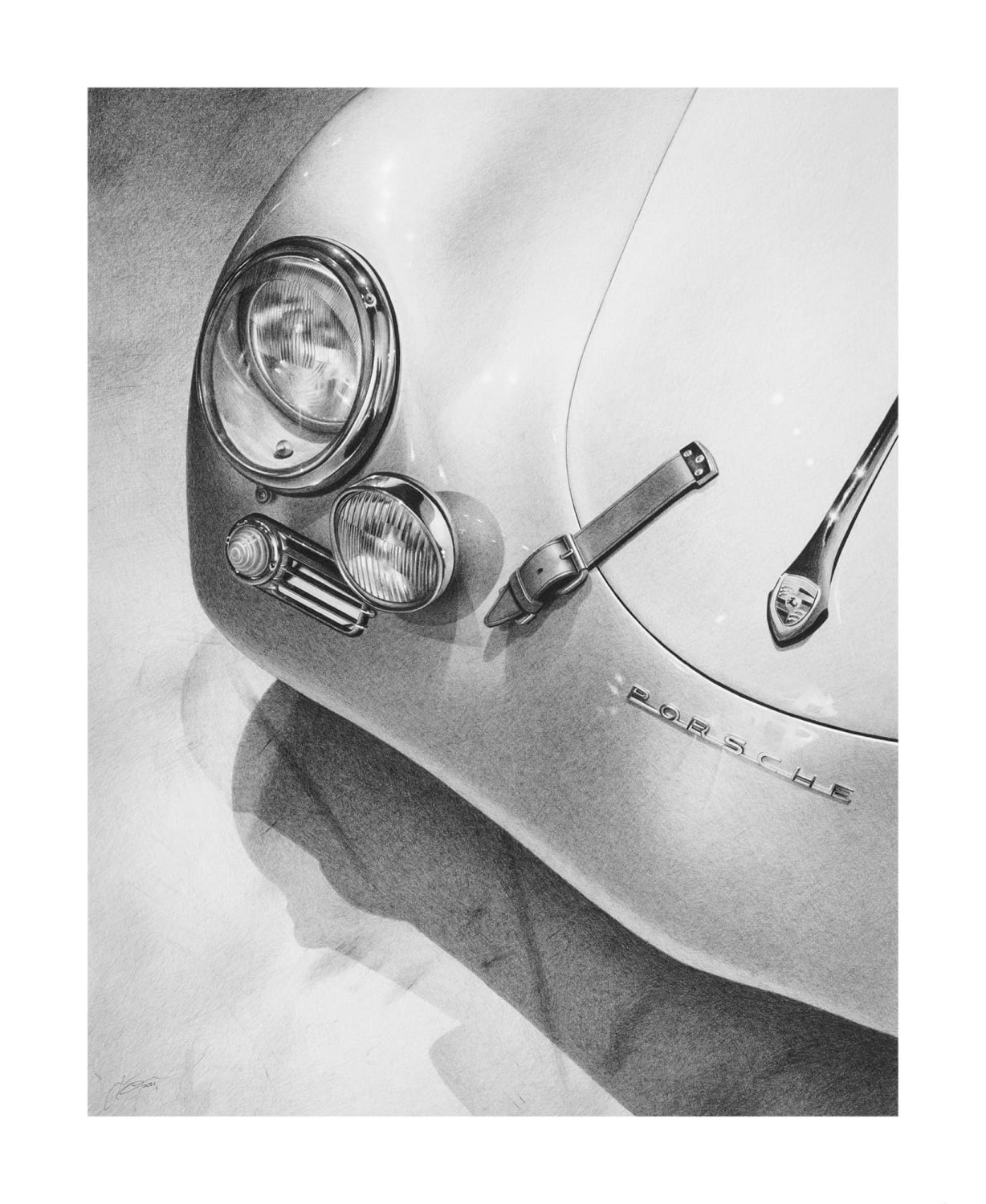 I love drawing old cars, here's Porsche 356 I did in graphite :)