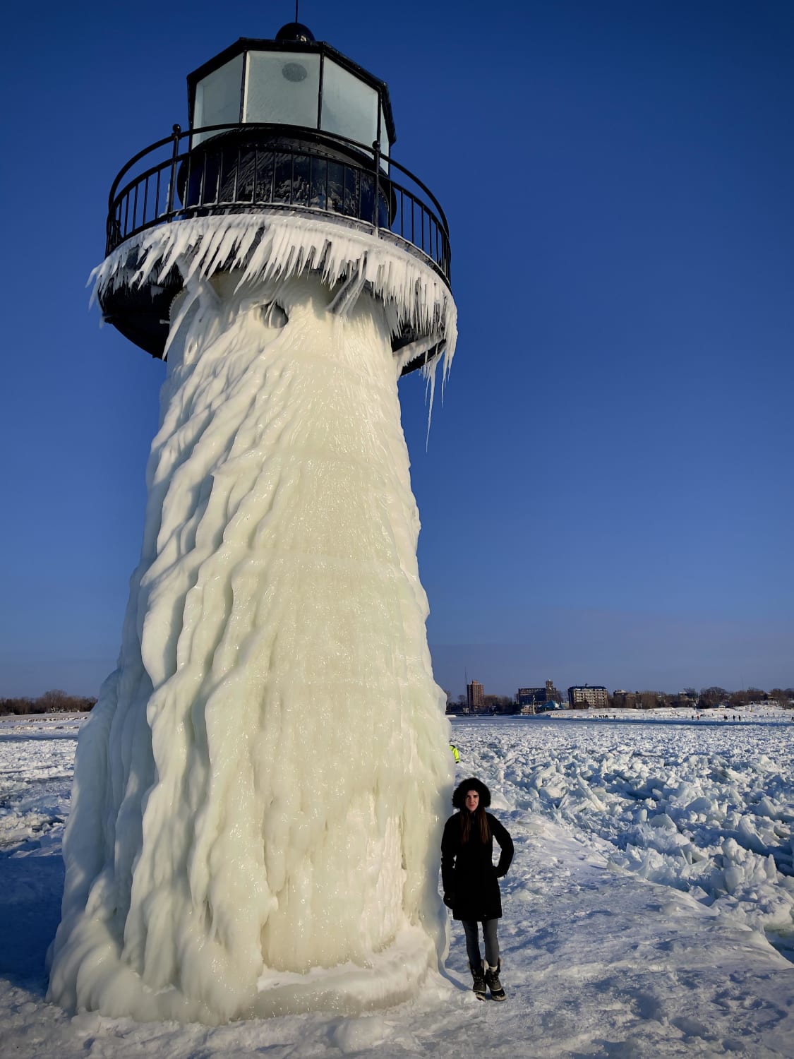Frozen waves on a Southwest Michigan Outer Lighthouse, 2/20/21