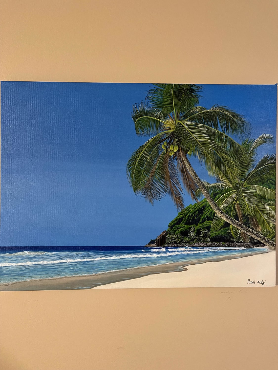 My first beach painting!, Acrylic