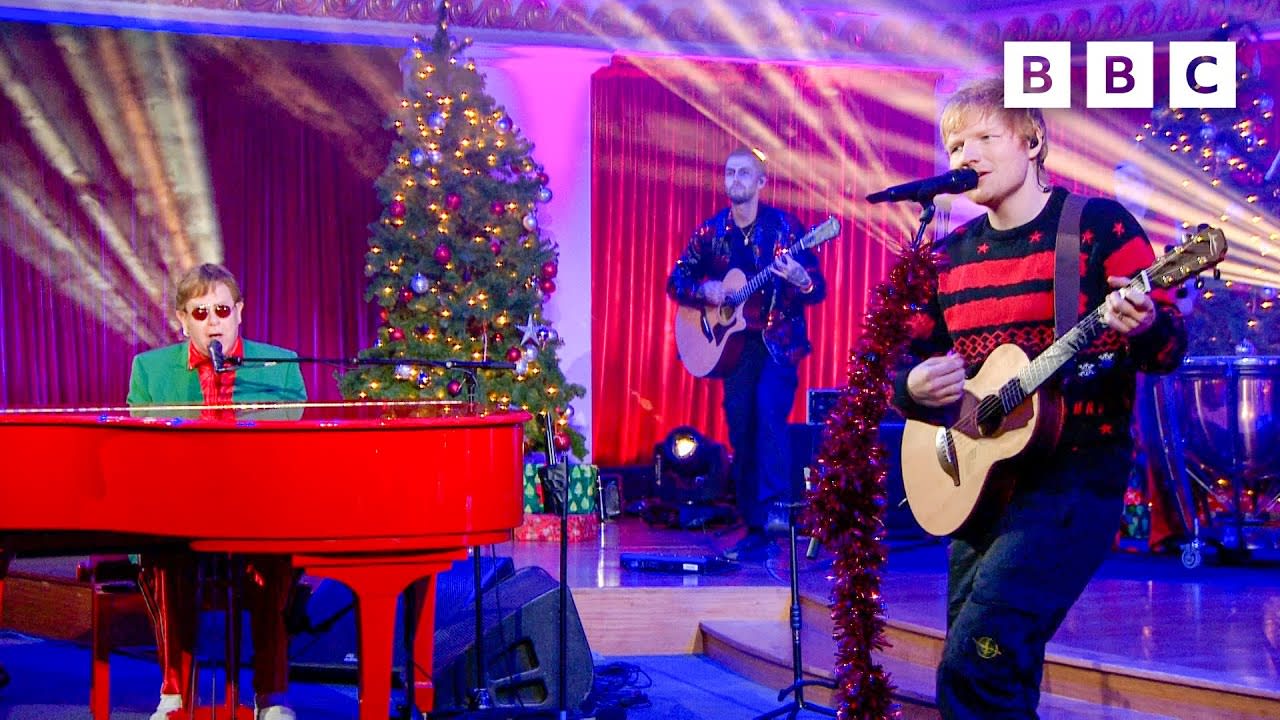 @Ed Sheeran and @Elton John perform ‘Merry Christmas’ on The One Show 🤩🎄 BBC