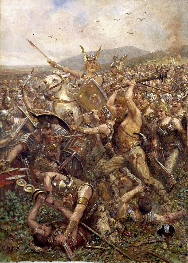 Today in history: Arminius' alliance of six Germanic tribes ambushes and annihilates three Roman legions of Publius Quinctilius Varus in the Battle of the Teutoburg Forest. (9 CE) OnThisDay Read more: