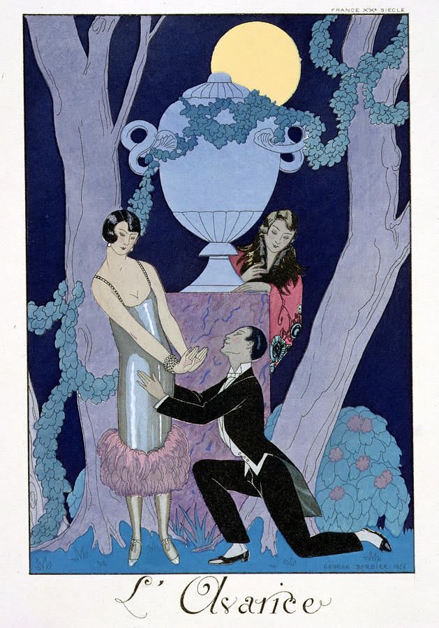 George Barbier’s 1924 Seven Deadly Sins series makes the bad look good. Which is your favorite? L’Avarice (Greed), l’Envie (Envy), la Luxure (Lust), la Paresse (Sloth), la Colère (Wrath), la Gourmandise (Gluttony), and l’Orgueil (Pride).