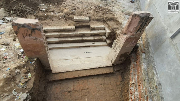 Two decorated pillars and a staircase dating to the fifth-century A.D. reign of the Gupta ruler Kumaragupta I have been uncovered at a temple site in northern India’s Bilsarh village during routine cleanup after the monsoon season.