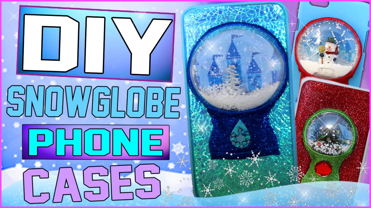 DIY Snow Globe iPhone Case! | 4 DIY Snowglobe Christmas Cases! | Holiday Phone Case Ideas!