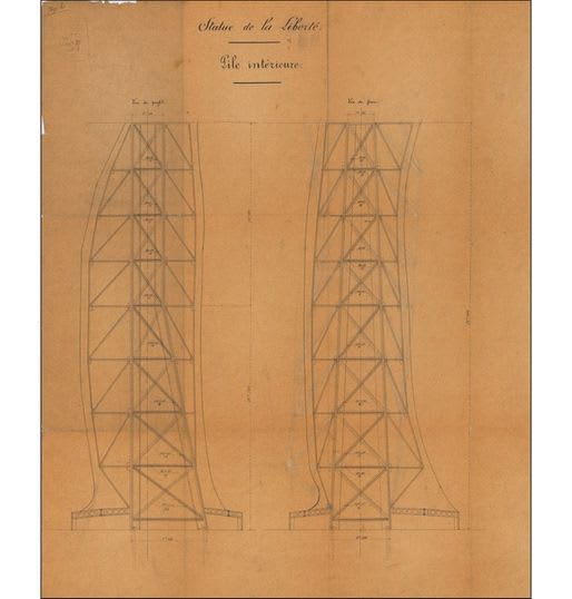 The drawings came to light after a map dealer purchased a folder from Gustave Eiffel's workshop at an auction and found 22 original engineering drawings of the Statue of Liberty hidden in the contents.