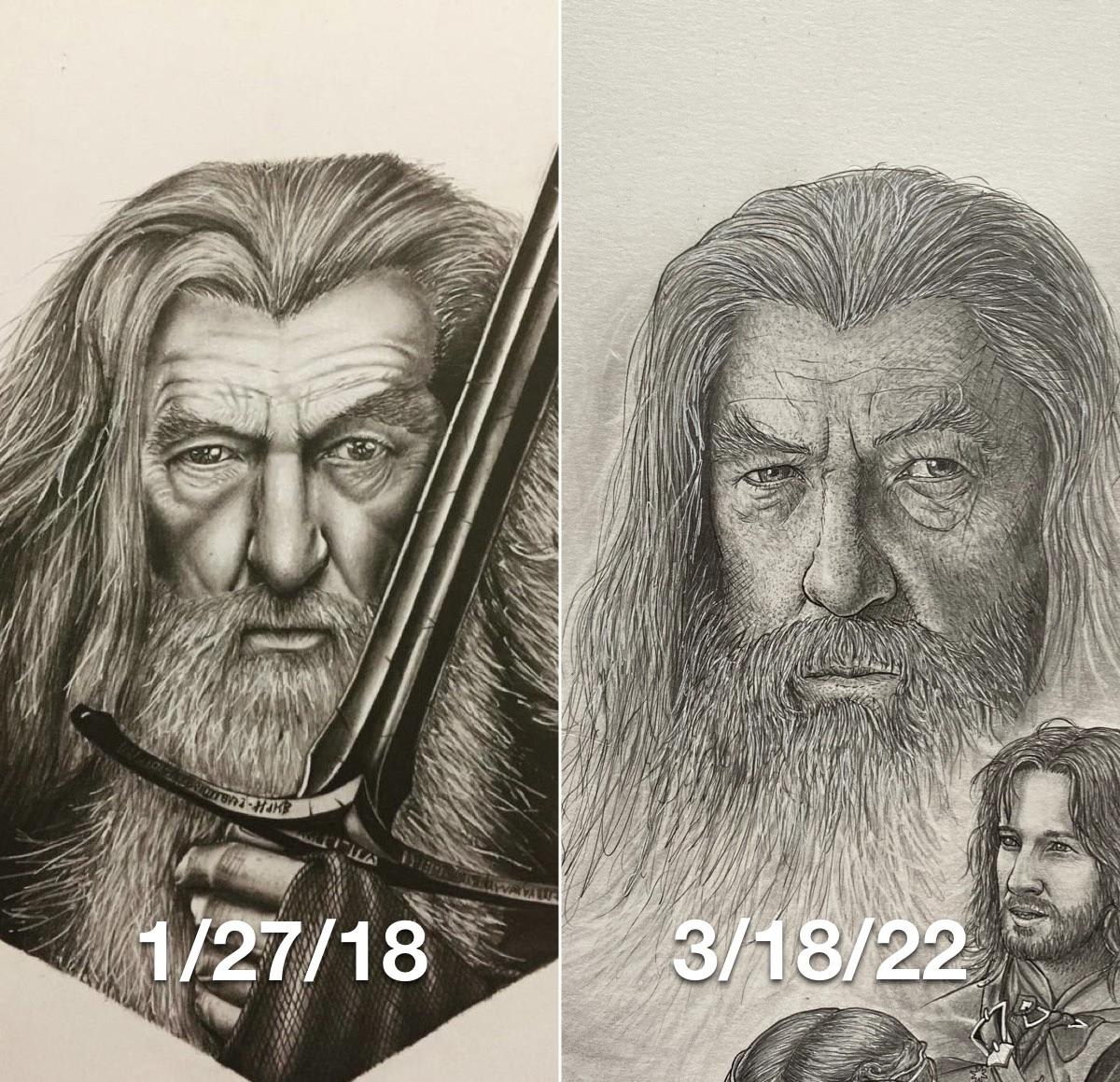 Working on a Lord of the Rings collage and got done with Gandalf recently. I feel I have made significant progress.