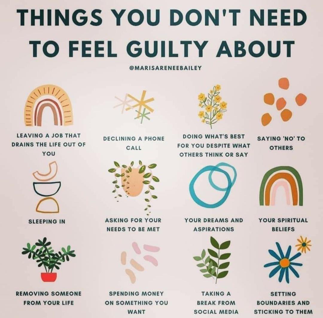 Things not to feel guilty about
