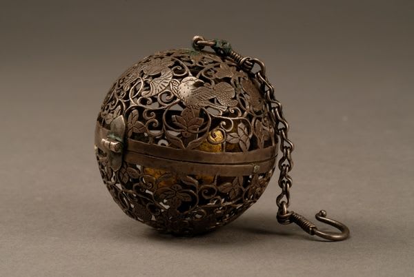 Silver Perfume Burner with Gimbal Supports to Prevent Spilling, Tang Dynasty (618-907CE)