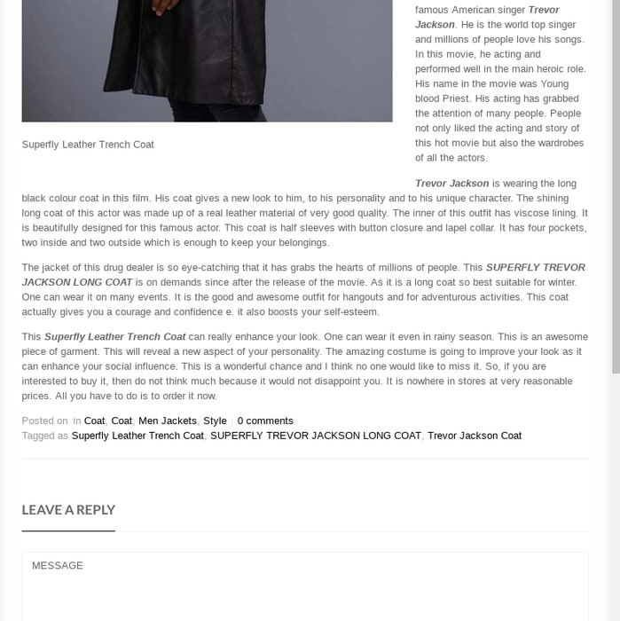 Mix Superfly Trevor Jackson Leather Trench Long Coat