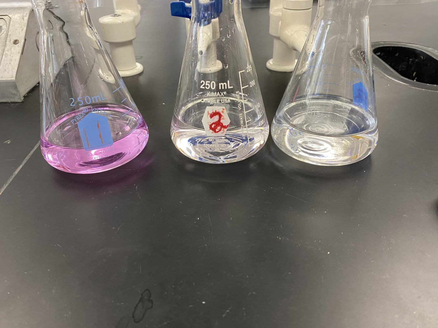 First time doing titrations, I managed to beat my teach at the “who can get the lightest pink” challenge!