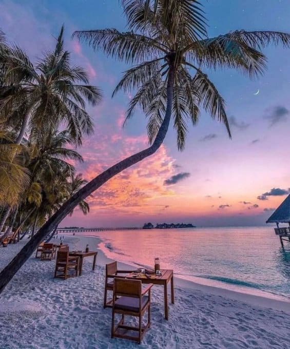 Sunset view in Maldives