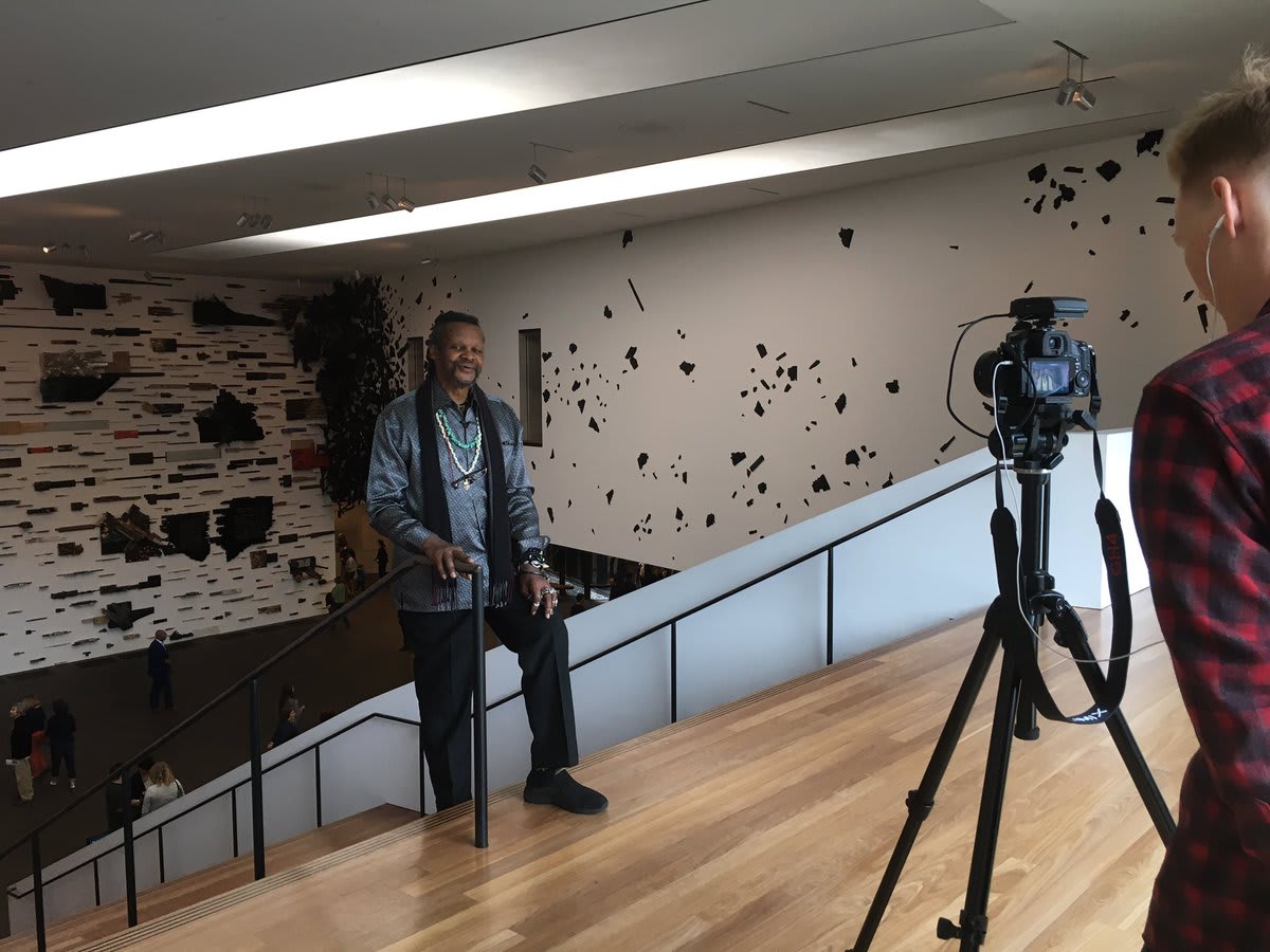 Artist Lonnie Holley chats on camera ahead of this afternoon's free RevelationsArt panel discussion at 1:30pm.