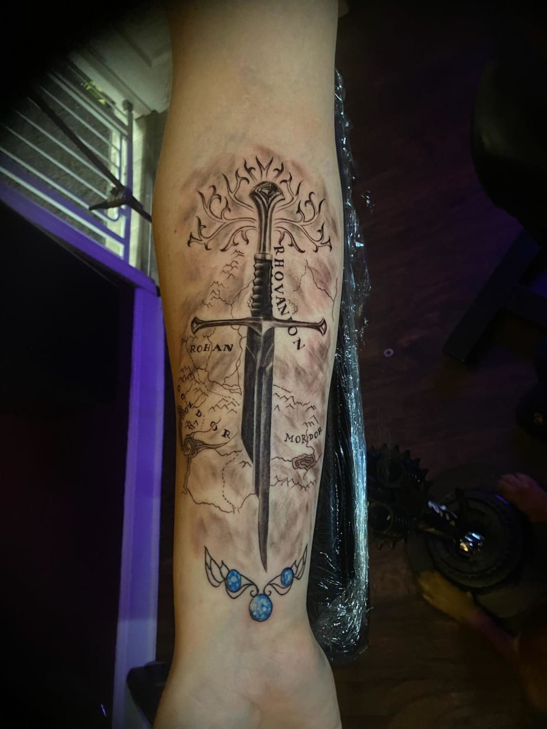 My fresh LOTR/Silmarillion ink! Done by Rachel at Capital City Tattoo in Concord, NH